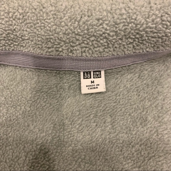 Uniqlo Fleece Jacket Light Gray Size M - Picture 5 of 6